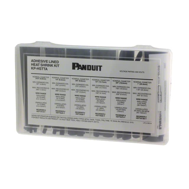 KP-HSTTA KIT HEAT SHRINK ADH 3/16-1" BLK