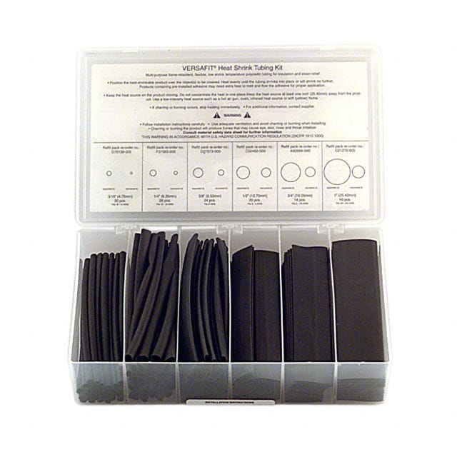 VERSAFIT-KIT-1-0 KIT HEATSHRNK 6" 126 PCS BLK