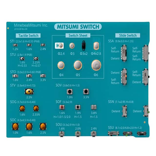 SAMPLE BOARD KIT TACTILE, SLIDE, SWITCH SHEET