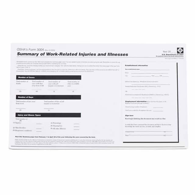 OR300A PRINZING OHSA FORM 300A 25/PK