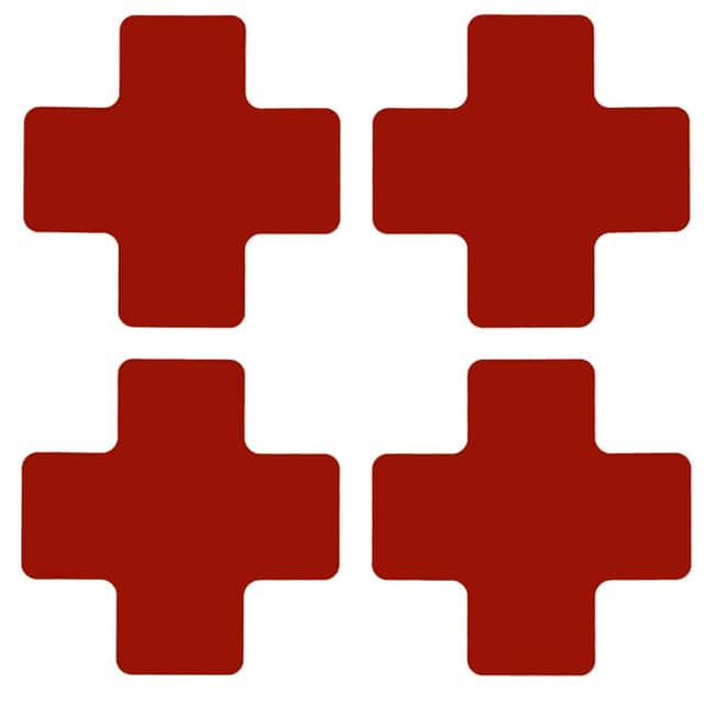 104466 2" X 5" B514 RED FLOOR CROSSES 2