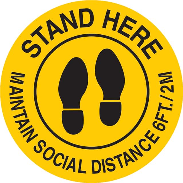 170215 B534FS 17" STAND HERE SOCIAL DIS
