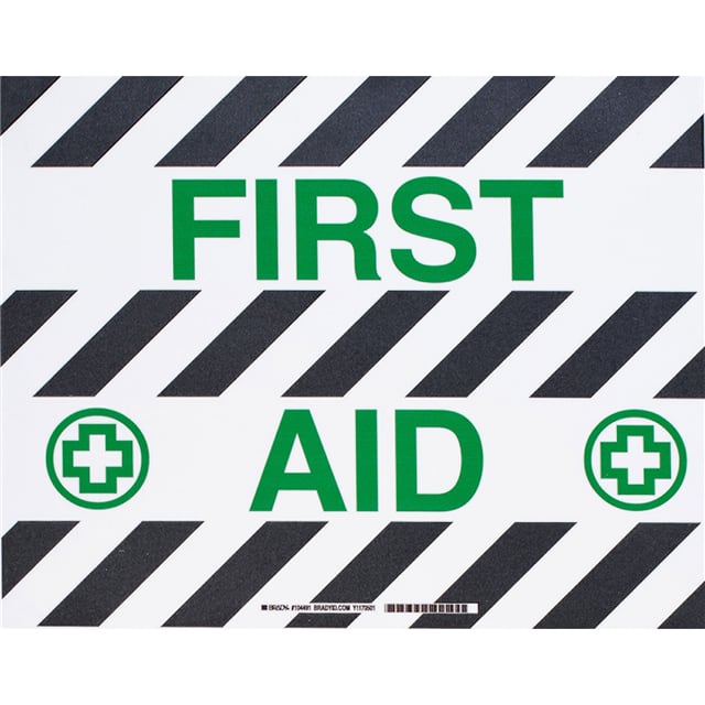 104491 B534FS 14X18 GN,BK/WT FIRST AID