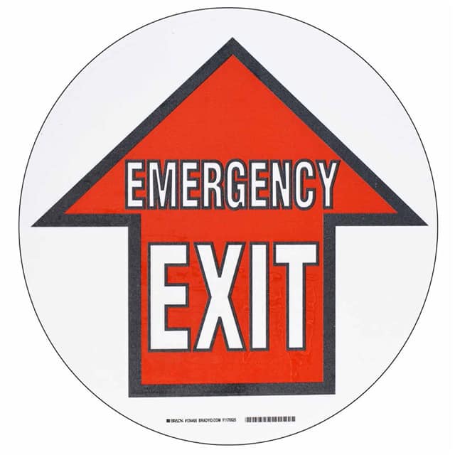 104495 B534FS 17" RD,BK/WT EMERGENCY EX