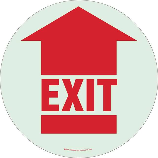 49061 B808,17" DIA RED/GLOW, EXIT FLOO