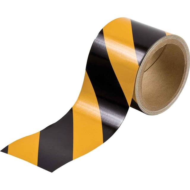 76312 B957 3"X5YDS B/Y STRIPED REFLECT