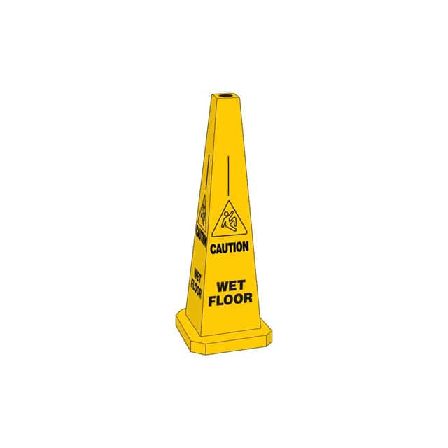77202 CONE-4SIDE-35H-YL/BK-WET FLOOR