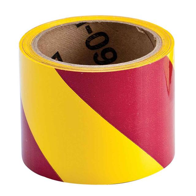 55314 B950 HAZ WARN TAPE MAG/YLW 3"X18