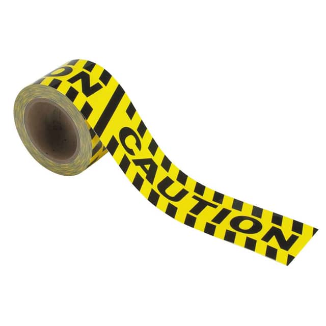 58255 B950 3"X60' BLK/YEL CAUTION AISL