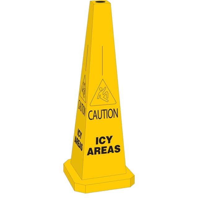 103682 CONE-4SIDE-35H-YL/BK-ICY AREAS