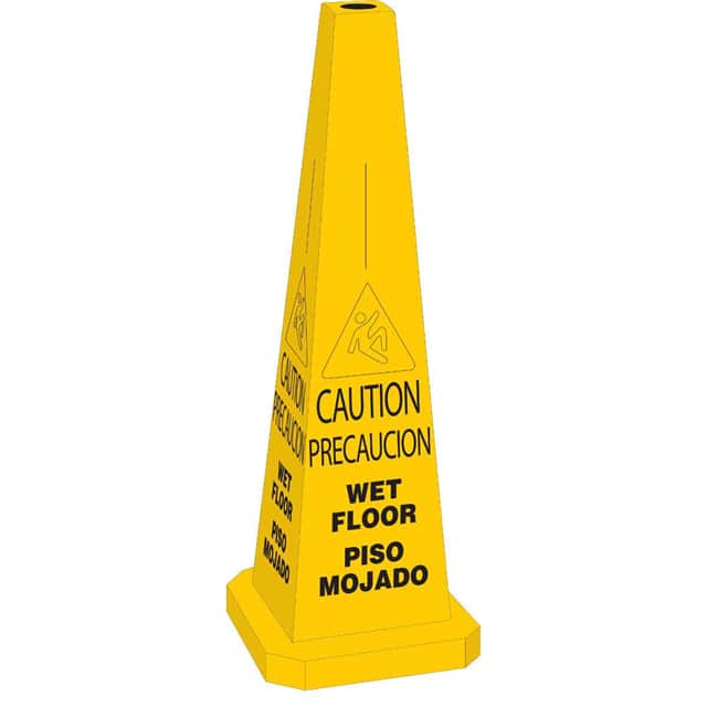 103680 CONE-4SIDE-35H-YL/BK-WET FLOOR-E