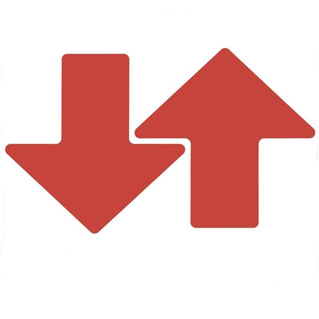 104418 3" X 8" B514 RED FLOOR ARROWS 10