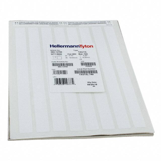 TAG13L-789 WHITE POLYESTER .75X.25"