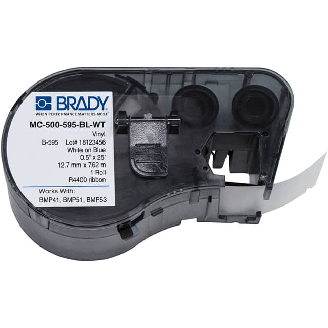 MC-500-595-BL-WT LABEL 0.5" W X 25' L BLUE