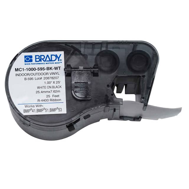 MC1-1000-595-BK-WT LABEL 1" W X 25' L BLACK