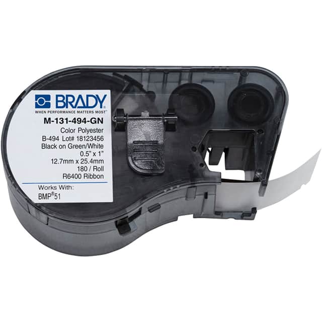 M-131-494-GN LABEL, 1 IN H X 0.5 IN W