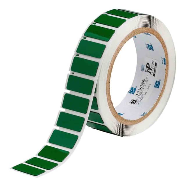 THTEP171-593-.25GN LABEL, 0.49 IN H X 1.6 IN W