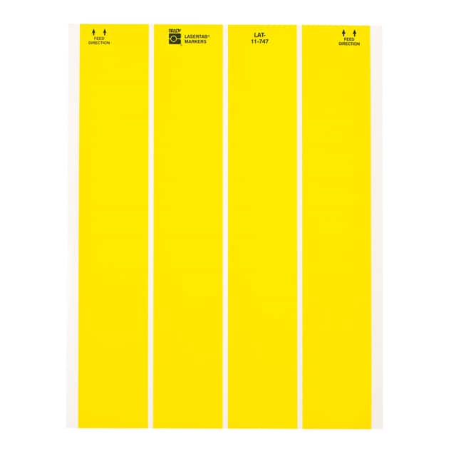 LAT-11-747-5-YL LABEL, 0.375 IN H X 1.875 IN W