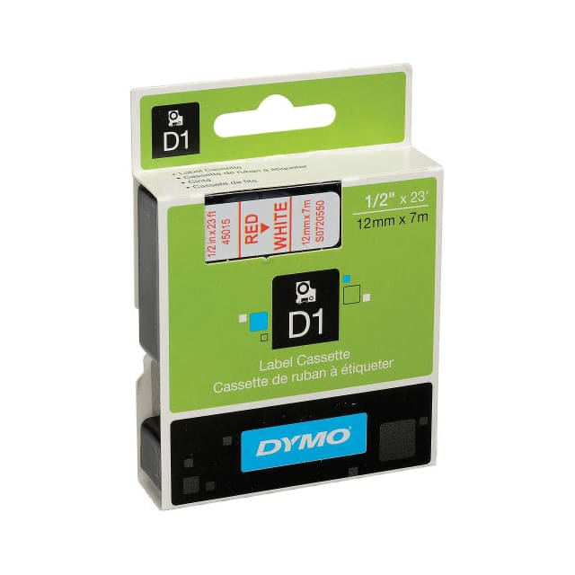 B1403859 D1 STANDARD LABELS 1/2" RED ON W