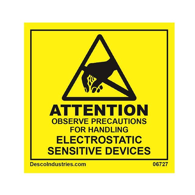 06727 LABEL ESD/STATIC 2"X2" 500PC