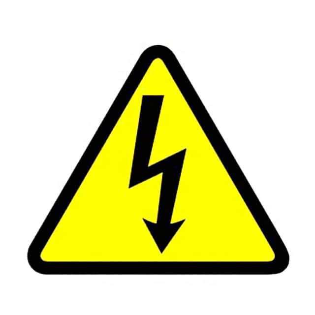 PESW-A-1Y LABEL ELECT WARN 0.5" BK/YL 10PC