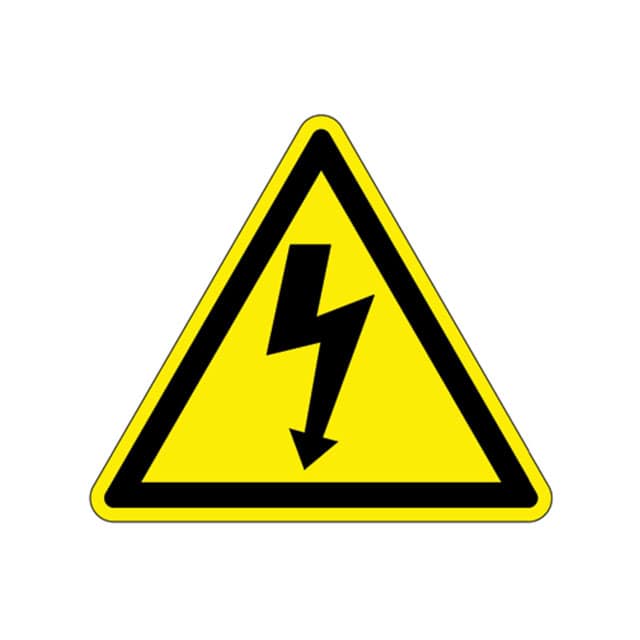 PESW-E-1Y LABEL ELECT WARN 7.9" BK/YL 10PC