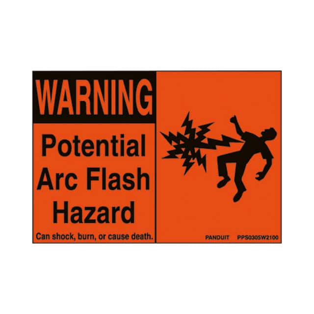 PPS0305W2100 SIGN ELECTRL WARN 5"X3.5" BLK/OR