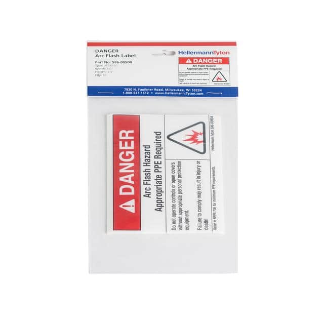 596-00904 ARC FLASH LABEL, DANGER APPROPRI