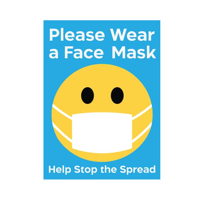 3M FP0862 WEAR MASK PLEASE WEAR MASK 5.5"X7.5" 1=1PC