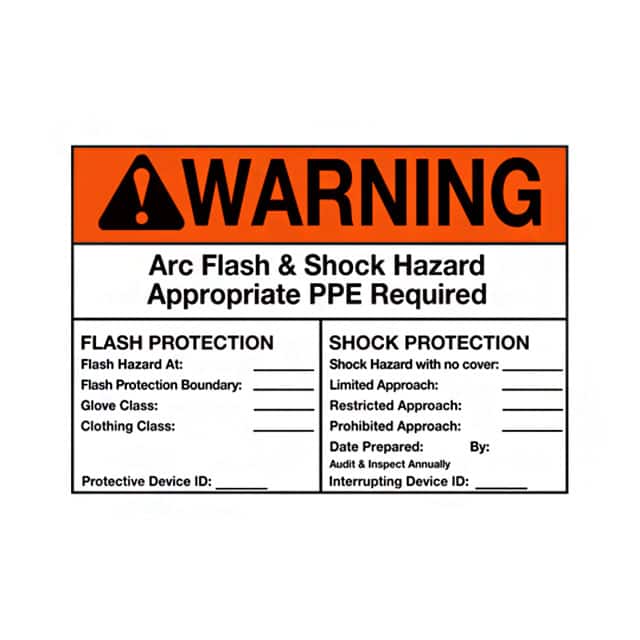 PVS0305W2101Y SIGN ELECTRL WARN 5"X3.5"