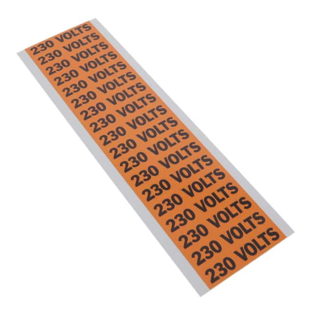 152482 LABEL 230V WARNING BLK/ORG 5PK