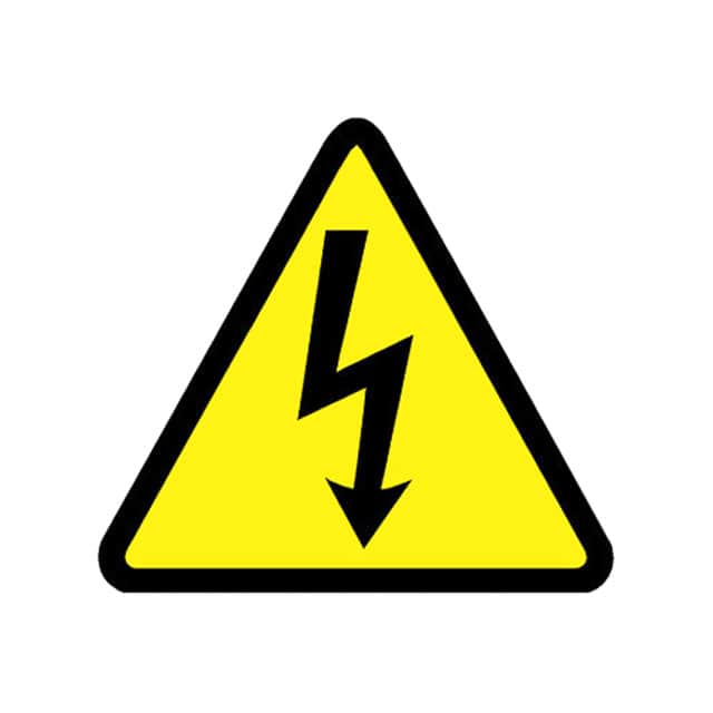 WL32Y LABL ELEC WARN 1.5" BLK/YL 50/PK