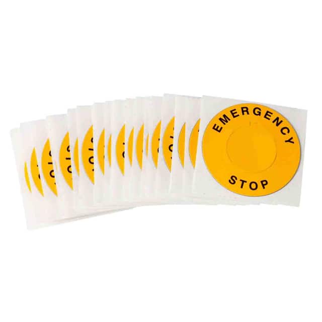 THTEP-196-593YL LABEL BLACK ON YELLOW 1=25PCS