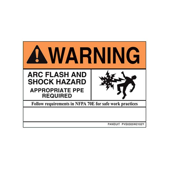 PVS0305W2102Y-S SIGN ELECTRL WARN 5"X3.5" BLK/OR