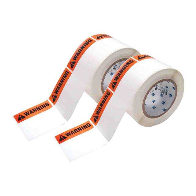 THTEL-184-483-1-WA LABEL 3" H X 3" W BK/ORG 1=1ROLL