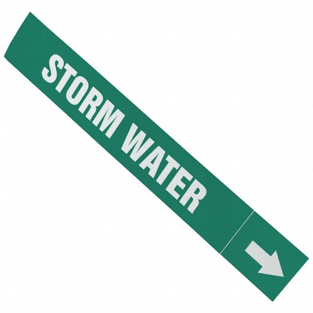 PPMA1577B LABEL 8"X1.5" WHITE/GREEN