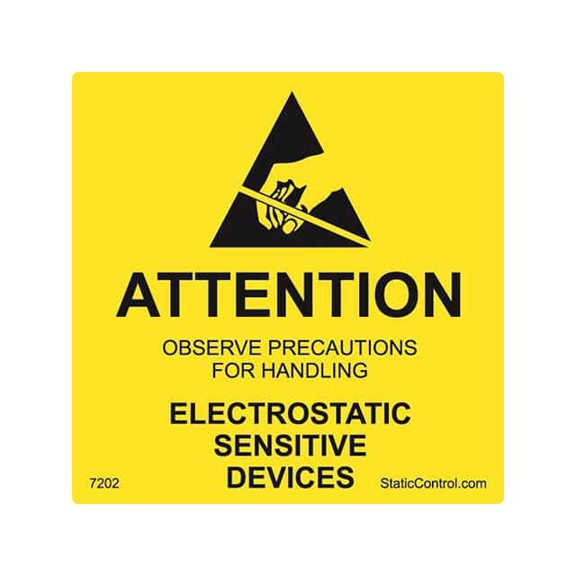 7202 SIGN ESD/STATIC 2"X2" 500PC