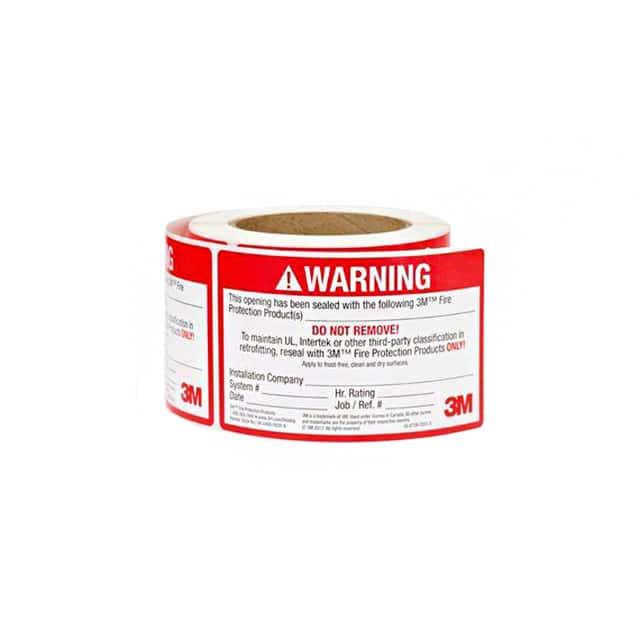 FIRESTOP ID LABEL TAPE LABEL RD/WHT 1=250PC 3"X 5"