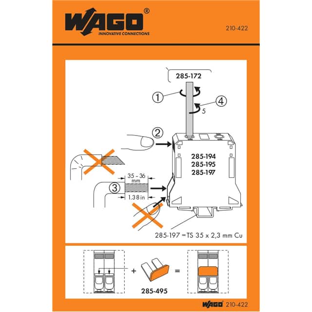 210-422 STICKERS FOR OPERATING INSTRUCTI