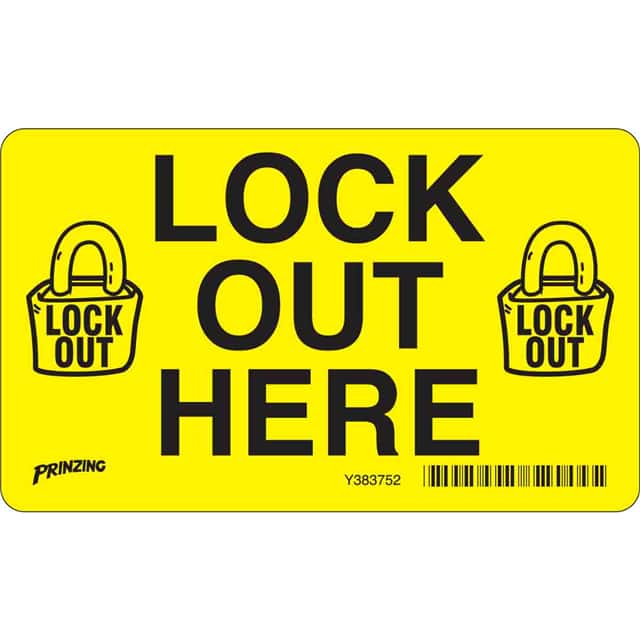 LOSV14 B946 3X5 BLK/YEL LOCKOUT LABEL