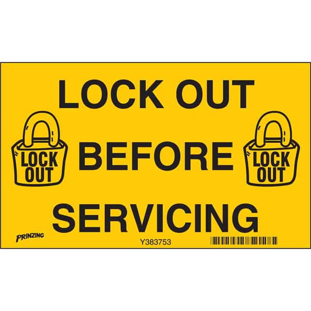 LOSV15 B946 3X5 BLK/YEL LOCKOUT LABEL