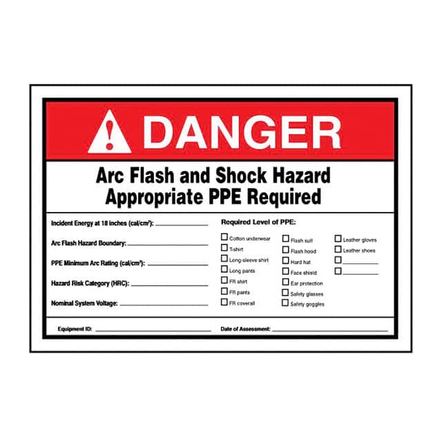 PLVS0305D7157 LABEL ELECTL WRN 5"X3.5" RD/BK/W