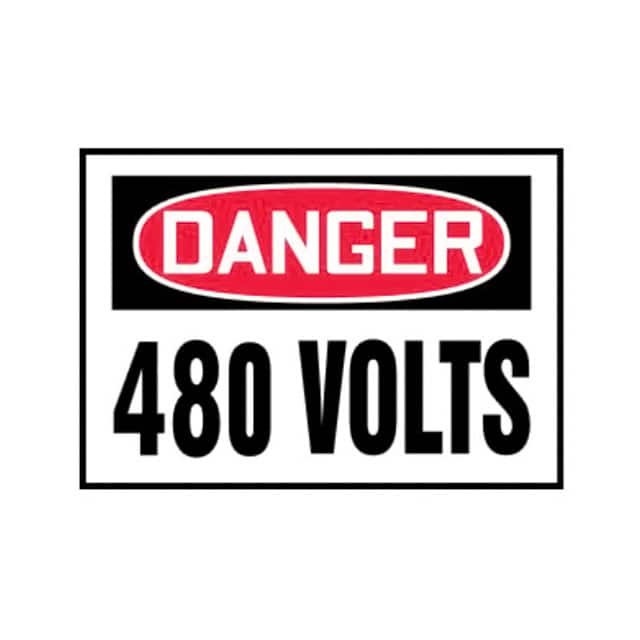 PLVS0305D3175 LABEL ELECTL WRN 5"X3.5" RD/BK/W