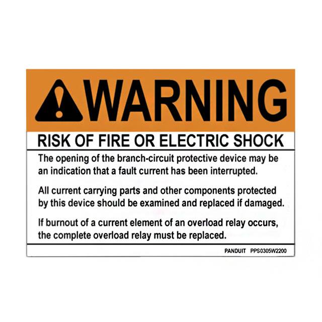 PPS0507W2200 SIGN ELECTRL WARN 7"X5" BLCK/OR
