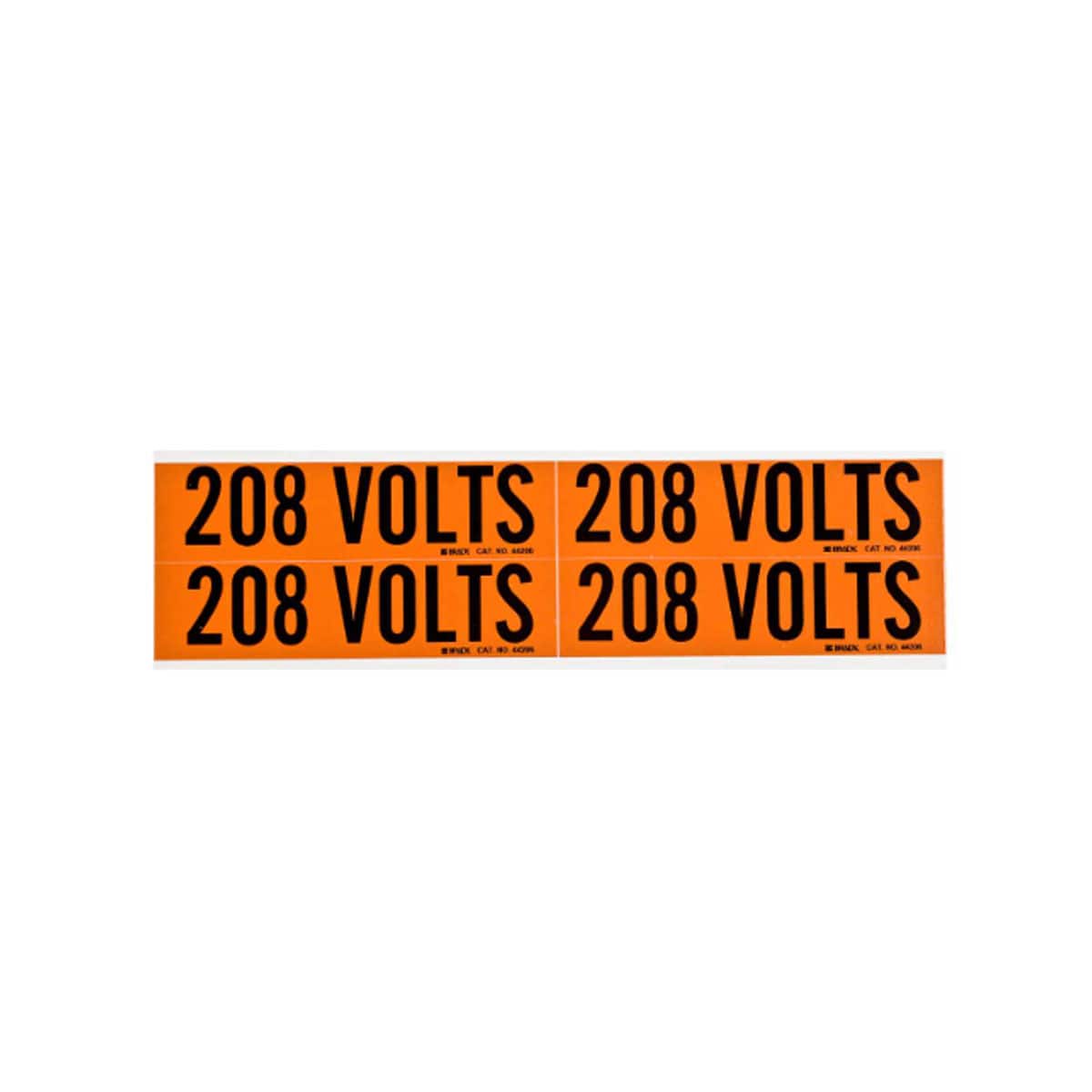 44206 LABEL BLACK ON ORANGE 1=4PCS