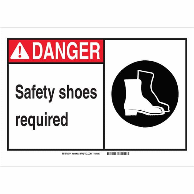 120775 B302 7X10 BLK,RED/WHT SAFETY SHO