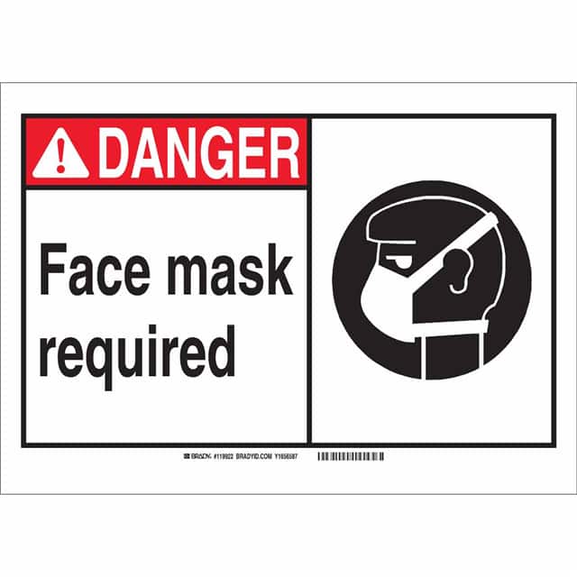 119926 B555 10X14 BLK,RED/WHT FACE MASK