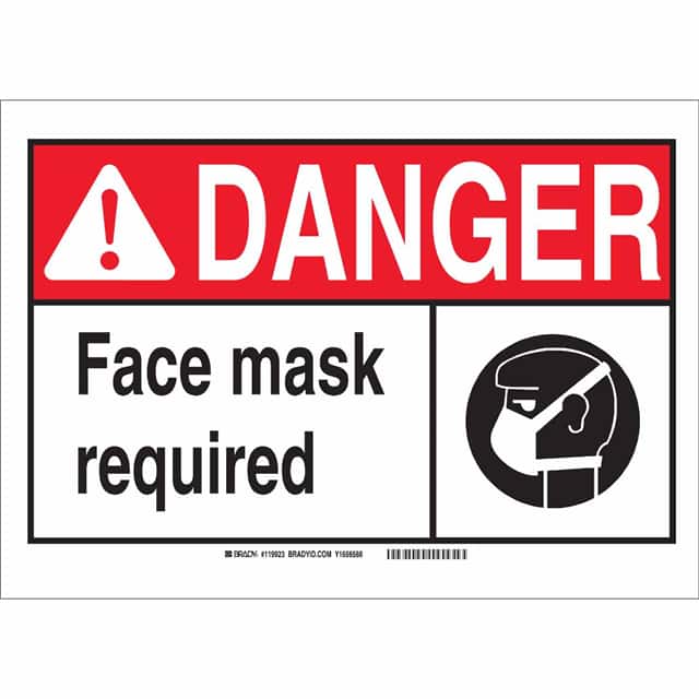 119927 B555 10X14 BLK,RED/WHT FACE MASK