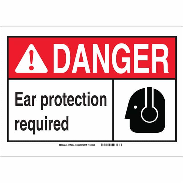119729 B401 10X7 BLK,RED/WHT EAR PPE SI