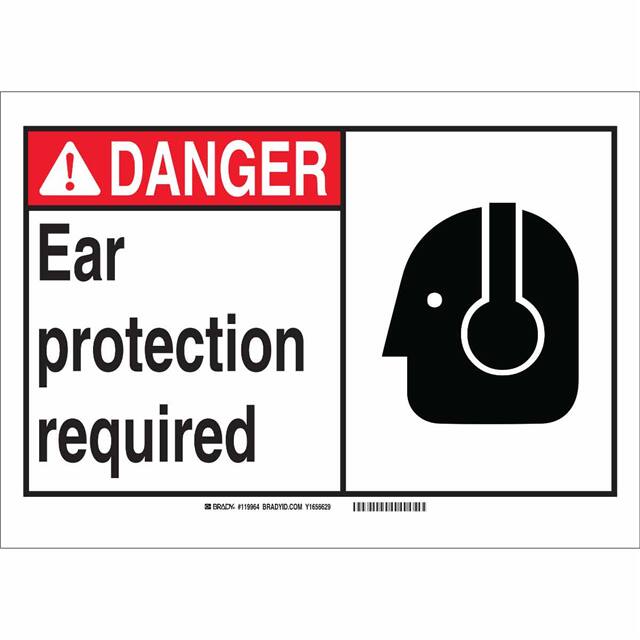 119728 B401 10X7 BLK,RED/WHT EAR PPE SI